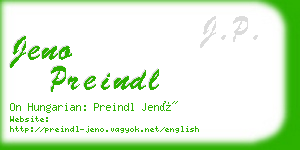 jeno preindl business card